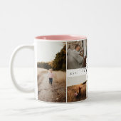 Beste Nanna ooit | Elegant Script 8 Fotocollage Tweekleurige Koffiemok (Links)