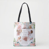 BESTE NANNY OOIT 8 Fotocollage Floral Custom Text Tote Bag (Voorkant)