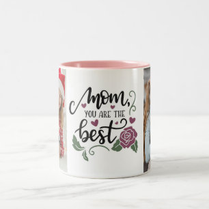 Beste Nanny Ooit Elegant Schrift 2 Foto Collage Tweekleurige Koffiemok