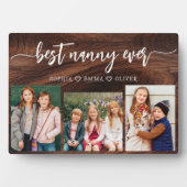 Beste Nanny Ooit Hout - Kleinkinderen Fotocollage Fotoplaat (voorkant)