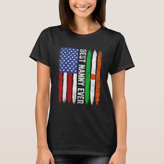 Beste Nanny Ooit Moederdag Niger US Flag Retro T-shirt (Voorkant)