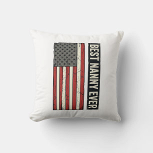 Beste Nanny Ooit Patriottisch Vintage Vlag Shirt O Kussen