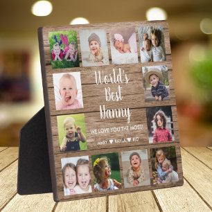 Beste Nanny ter Wereld 12 Foto Collage Rustiek Hou Fotoplaat