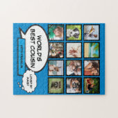 Beste neef 12 foto collage Blauwe pret Comic Legpuzzel (Horizontaal)
