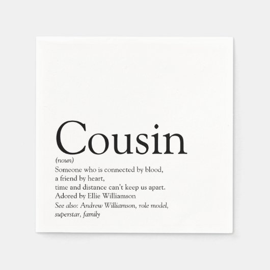 Beste neef-definitie van de wereld servet (Voorkant)