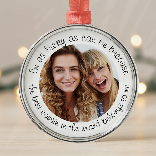 Beste neef in de wereld Foto Gift Metalen Ornament