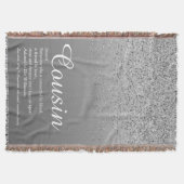 Beste neef of nicht ooit Definitie Zilver Glitter Deken (Voorkant)