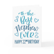 Beste Neef Ooit 22e Verjaardag Typografie in Blauw