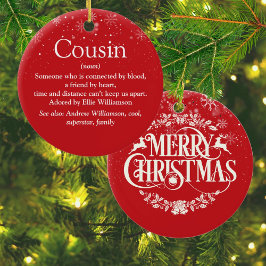 Beste neef ooit Cousin definitie Sneeuwvlokken Keramisch Ornament