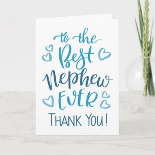 Beste neef ooit Dank u Typografie in Blauw Kaart