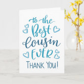 Beste neef ooit Dank u Typografie in blauw Kaart (Gele Bloem)