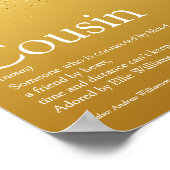 Beste neef ooit definitie Gold Glitter Glam Poster (Hoek)