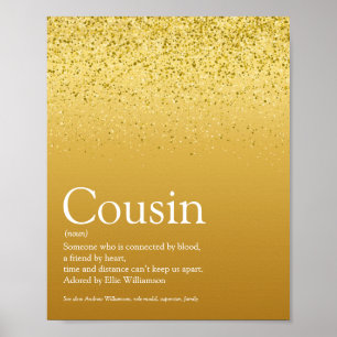 Beste neef ooit definitie Gold Glitter Glam Poster