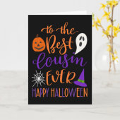 Beste neef ooit Halloween in Sinaasappel en Paarse Kaart (Gele Bloem)