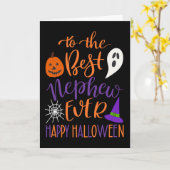 Beste neef ooit Halloween in Sinaasappel en Paarse Kaart (Gele Bloem)