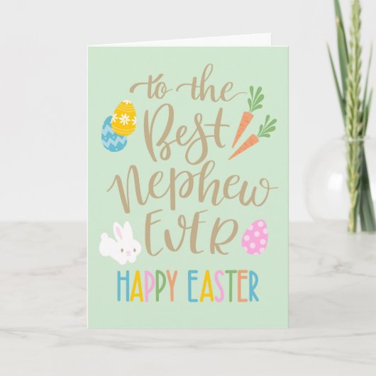 Beste Neef Ooit Happy Pasen Typografie Kaart (Voorkant)