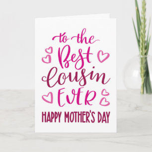 Beste neef ooit Moederdag typografie in roze Kaart