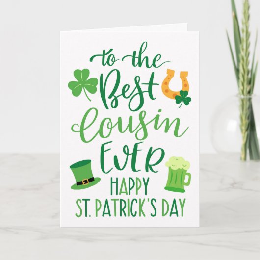 Beste neef ooit St Patrick's Day Typografie Kaart (Voorkant)