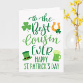Beste neef ooit St Patrick's Day Typografie Kaart (Gele Bloem)