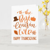 Beste neef ooit Thanksgiving dag in Sinaasappel Kaart (Gele Bloem)