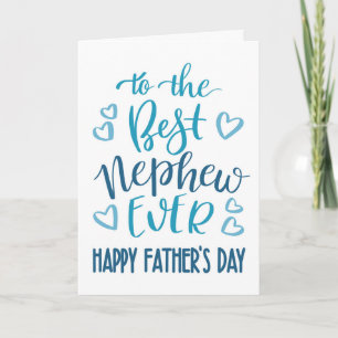 Beste Neef Ooit Vaderdag Typografie in Blauw Kaart