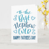 Beste neef ooit Vaderdag Typografie in blauw Kaart (Gele Bloem)