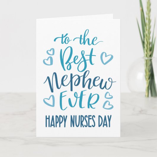 Beste Neef Ooit Verpleegstersdag Typografie in Bla Kaart (Voorkant)