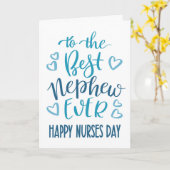Beste Neef Ooit Verpleegstersdag Typografie in Bla Kaart (Gele Bloem)