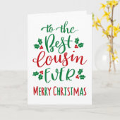 Beste neef ooit vrolijk kerstfeest typografie kaart (Gele Bloem)