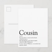 Beste Neef/Oom Ter Wereld Definitie Briefkaart (Voorkant / Achterkant)