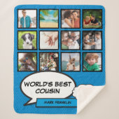 Beste neef ter wereld Cool Fun Comic Fotocollage Sherpa Deken (Voorkant)