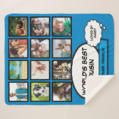Beste neef ter wereld Cool Fun Comic Fotocollage Sherpa Deken (Voorkant (horizontaal))