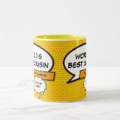 Beste neef ter wereld Fungeus stripboek gepersonal Tweekleurige Koffiemok (Center)