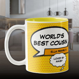 Beste Neef Ter Wereld Leuk Stripboek Persoonlijk Tweekleurige Koffiemok