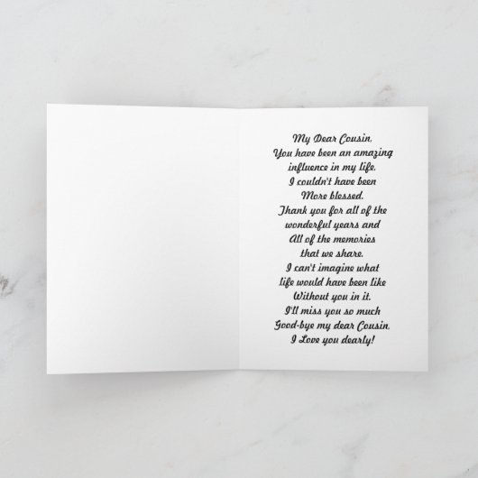 Beste Neef/terminaal Ziek/vaarwel - Natuur Kaart (Binnen)