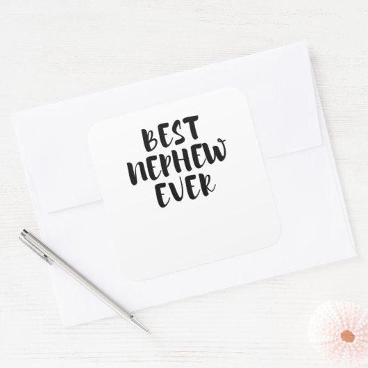 Beste neef vierkante sticker (Envelop)