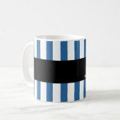 Beste NEIGHBOR ooit Blauwe Stripes Aangepaste naam Koffiemok (Voorkant links)