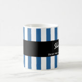 Beste NEIGHBOR ooit Blauwe Stripes Aangepaste naam Koffiemok (Center)
