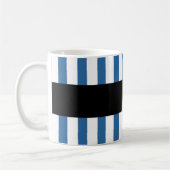 Beste NEIGHBOR ooit Blauwe Stripes Aangepaste naam Koffiemok (Links)