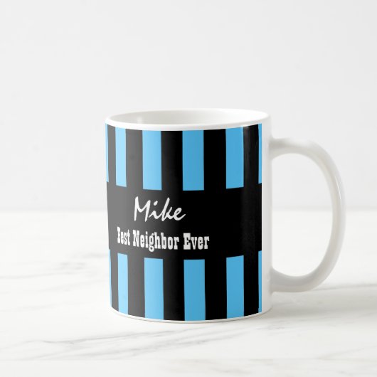 Beste NEIGHBOR ooit BLUE BLACK Stripes A03 Koffiemok (Rechts)