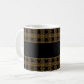 Beste NEIGHBOR ooit Gold Black Squares en sterren Koffiemok (Voorkant links)