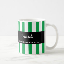 Beste NEIGHBOR ooit Groen Stripes Aangepaste naam  Koffiemok