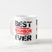Beste NEIGHBOR ooit Grunge Style Black Red 01 Koffiemok (Voorkant links)