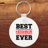 Beste NEIGHBOR ooit Moderne Stijl Rood en Zwart Q0 Sleutelhanger (Voorkant)