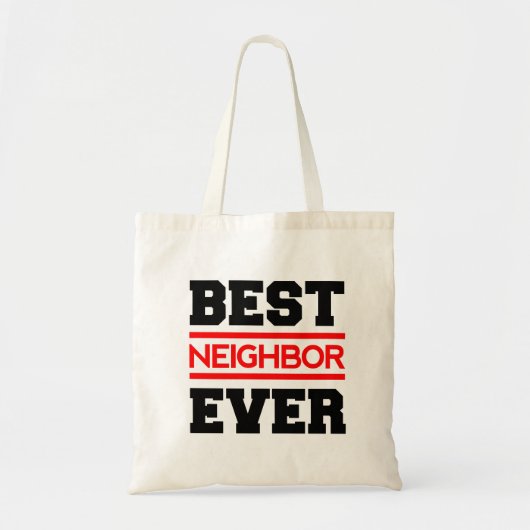 Beste NEIGHBOR ooit Moderne Stijl Rood en Zwart Q0 Tote Bag (Voorkant)