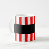 Beste NEIGHBOR ooit RED Stripes, aangepaste naam V Koffiemok (Voorkant links)