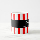 Beste NEIGHBOR ooit RED Stripes, aangepaste naam V Koffiemok (Center)