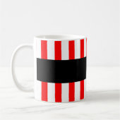 Beste NEIGHBOR ooit RED Stripes, aangepaste naam V Koffiemok (Links)