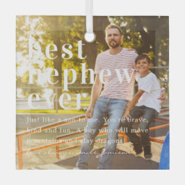 Beste Nephew ooit | Citaat- en fotocadeau Glas Ornament