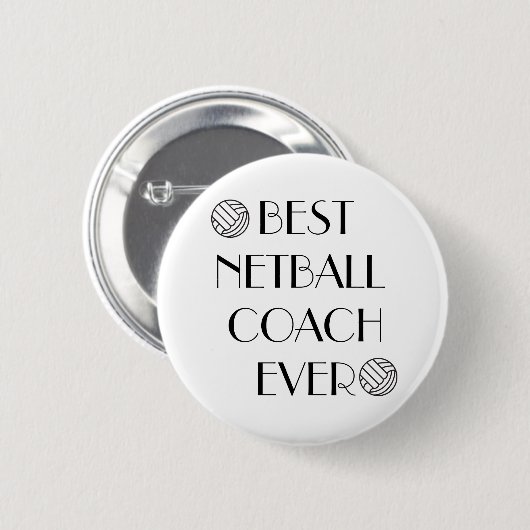 Beste netball Coach-ooit-badge Ronde Button 5,7 Cm (Voorkant /achterkant)